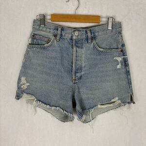 Agolde Dee Short High Waisted Hidden Button Fly Cut Off Jean Shorts Size 27